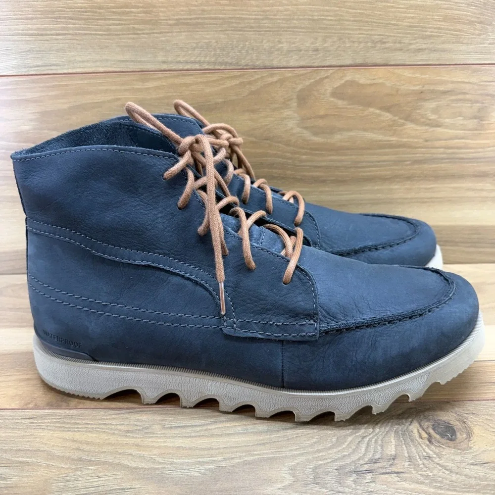 Sorel Kezar Moc Toe Mens Boots 13 Coal‎ Faded Black Leather Wedge Lace Up